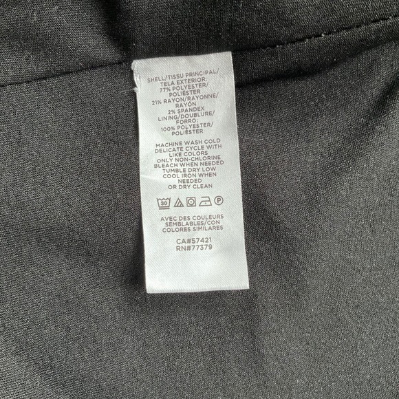 Ann Taylor Factory Plaid Open Front Blazer Ruched 3/4 Sleeve Black Tan M Career - Picture 11 of 11